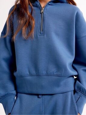 Abercrombie Kids Girls Blue Half-Zip Hoodie - Size 11/12